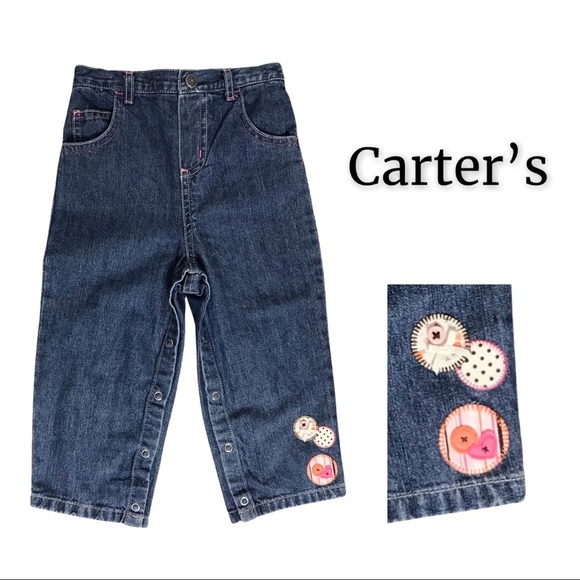 NWT Carter’s Cute Baby Blues Denim Snap Jeans - Picture 1 of 16